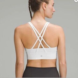 NWOT Lululemon Strappy Back Sports Bra, White, Size 10